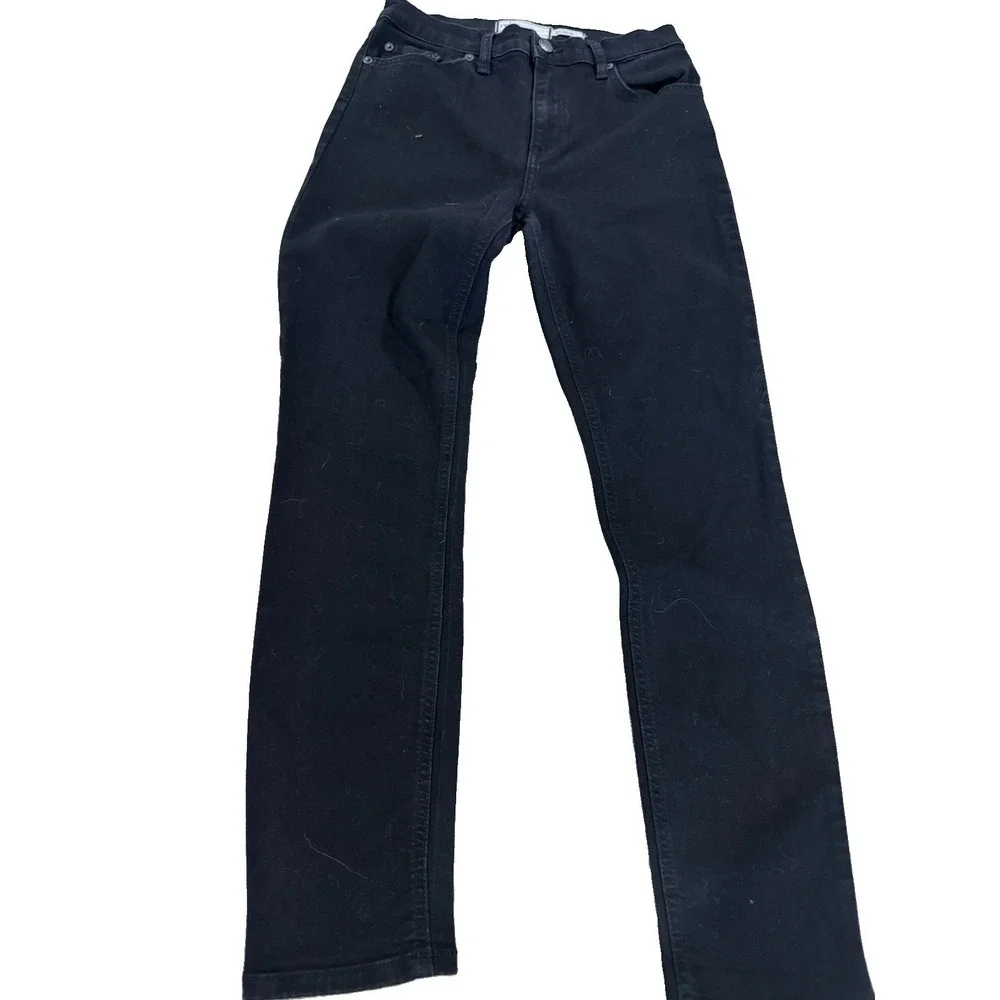 Free People Black Hi-Rise Jeans Size 27 Stretch Skinny Made in USA